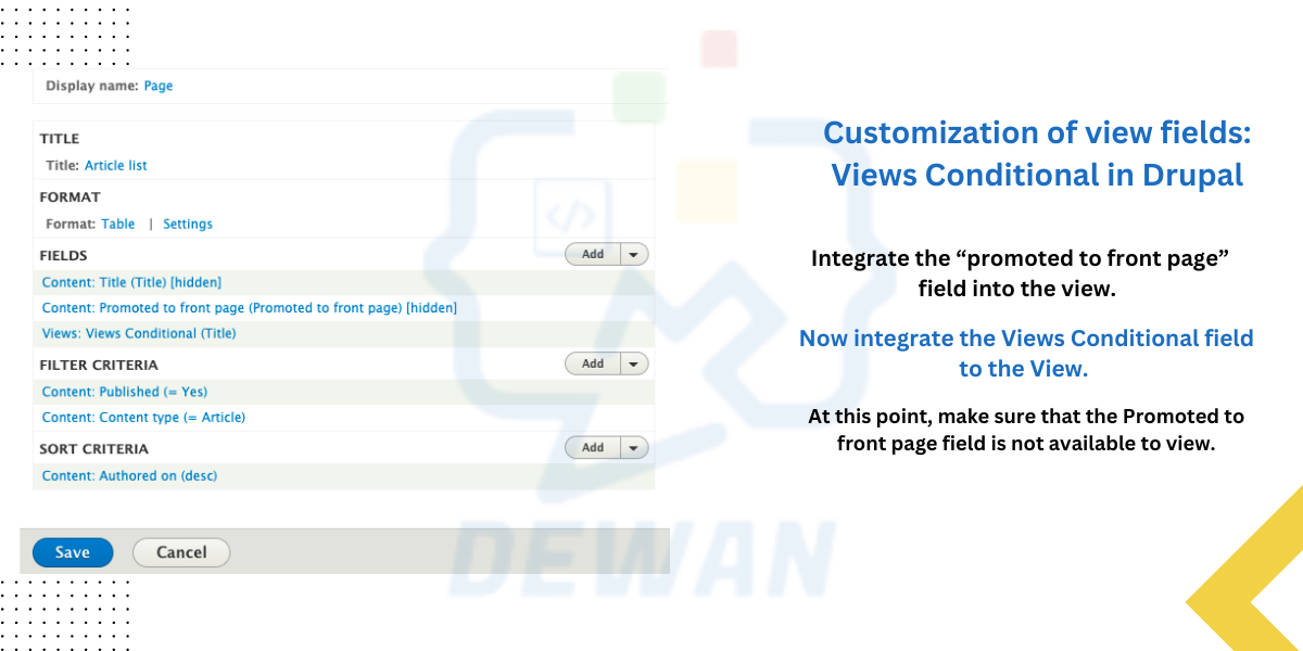 Customization of view fields: Views Conditional in Drupal