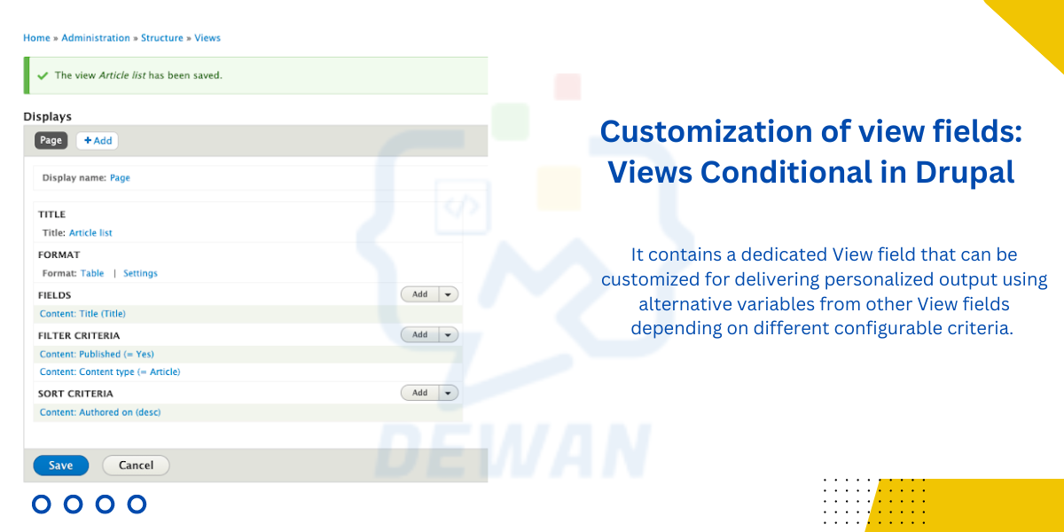 Customization of view fields  - Fixing Warning