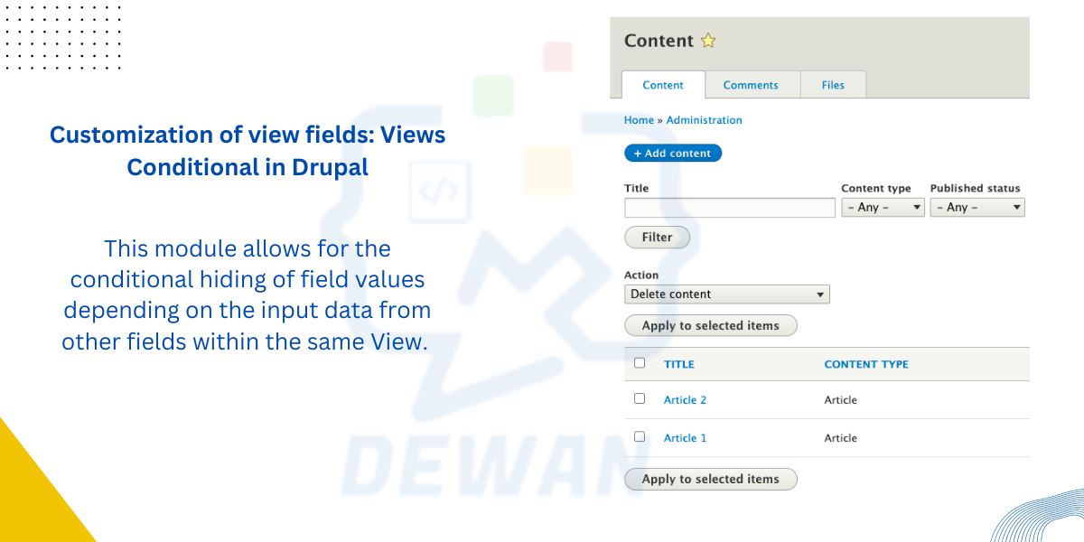 Customization of view fields - Making the View