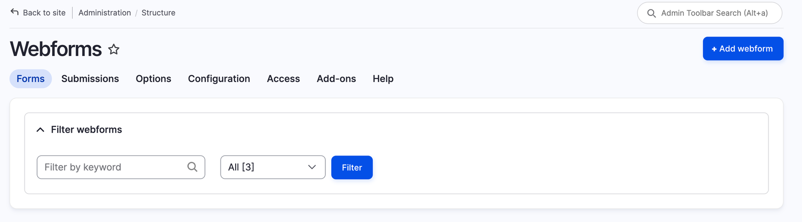 Add webform in Drupal website